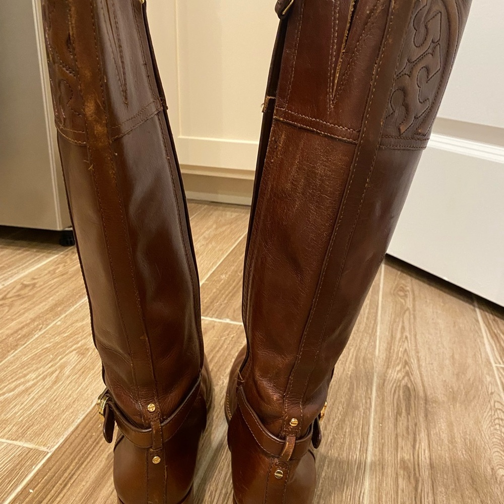 Tory Burch Brown Leather Riding Boots - Picture 15 of 16